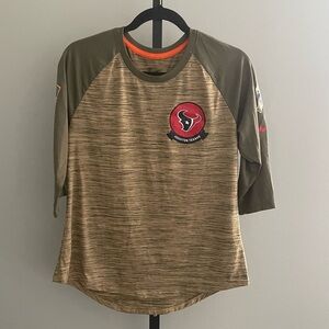 Nike Salute To Service Shirt 3/4 Sleeve Houston Texans Size Medium